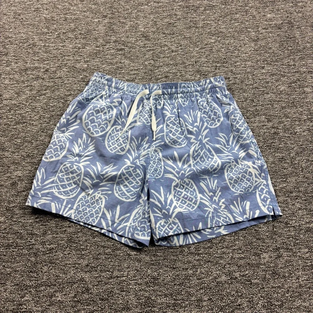 Chubbies Tropical Pineapple Print Blue 5 Inch Inseam Board Shorts Unisex Small